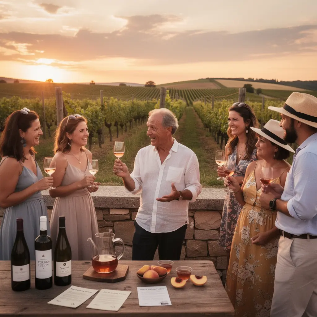 Közelről látható oolong tea, amelyben az őszibarack darabkái úsznak.